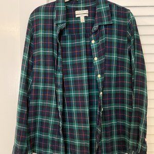 J.Crew Green Flannel Button Down Size 6